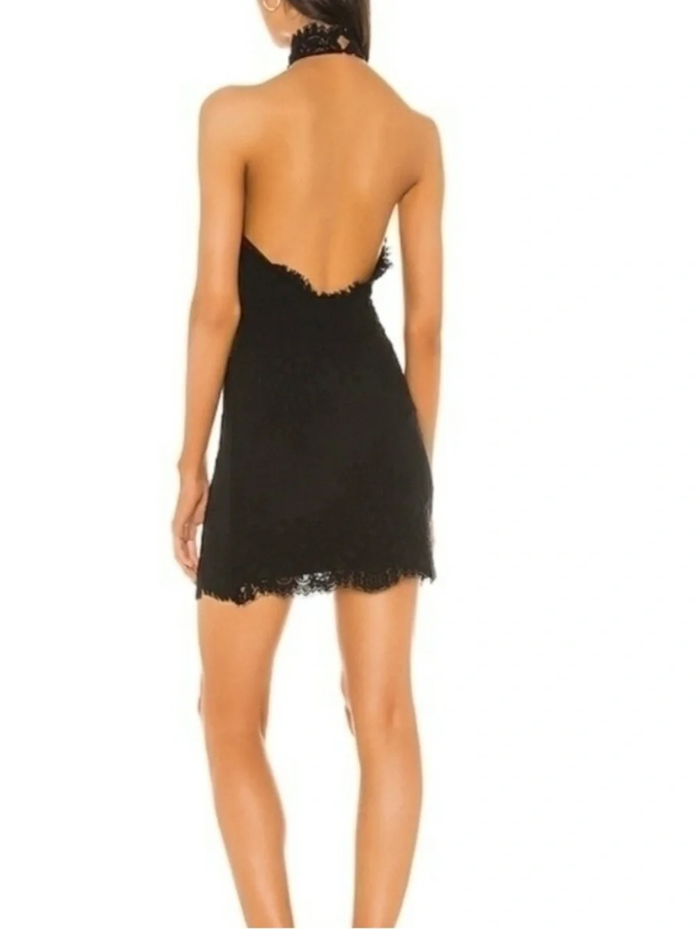 Free People Intimately Harper High Neck Lace Dress Black size Medium - Picture 3 of 12